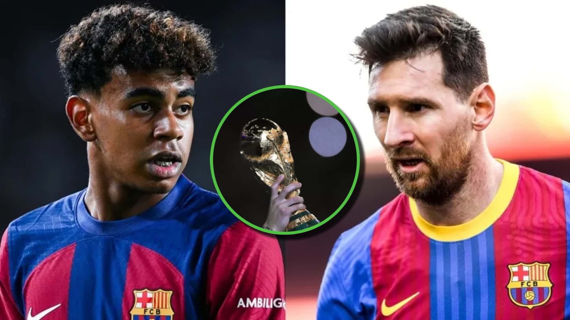 Lamine Yamal y Lionel Messi con Barcelona.