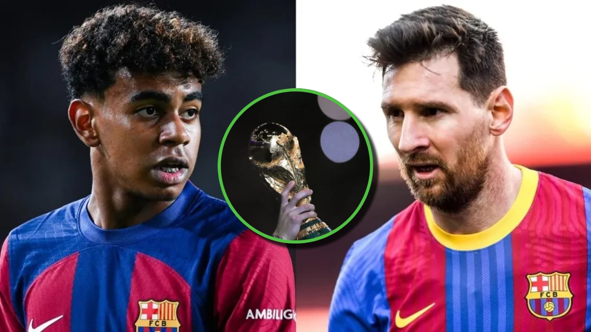 Lamine Yamal y Lionel Messi con Barcelona.
