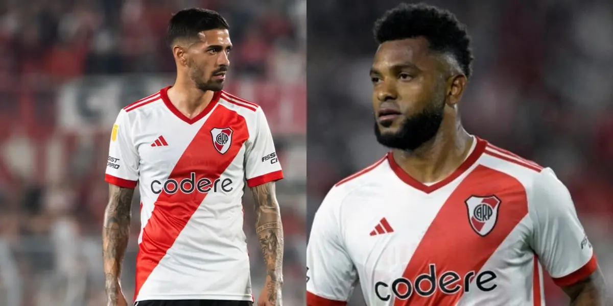 Lanzini junto a Borja en River.