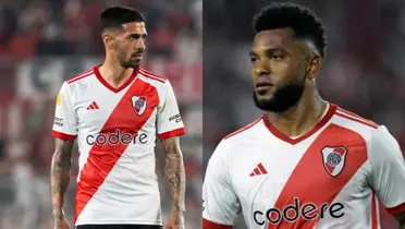 Lanzini junto a Borja en River.