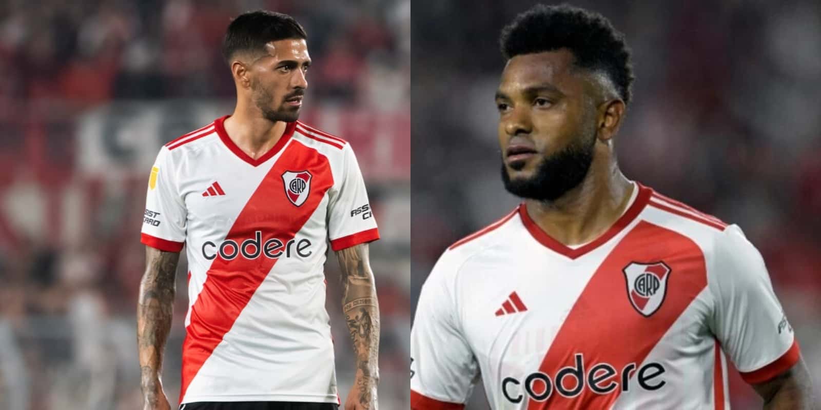 Lanzini junto a Borja en River.