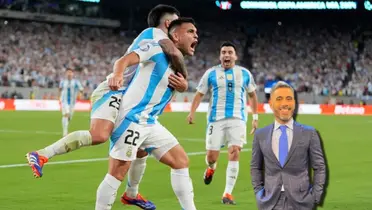 Lautaro Martínez festeja gol.