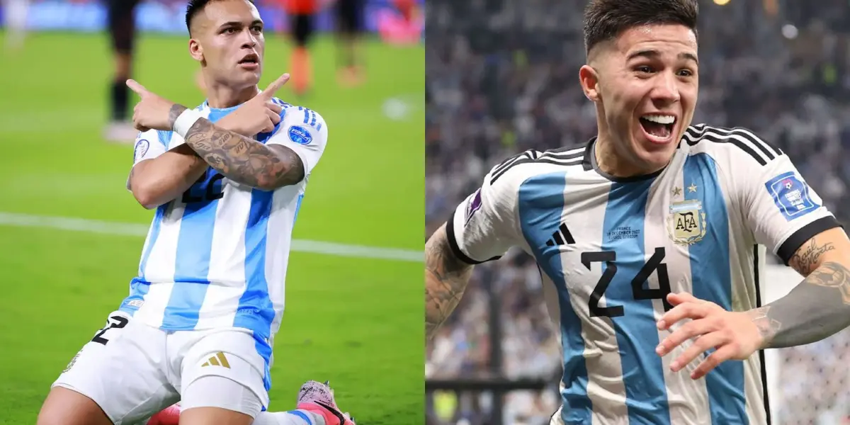 Lautaro Martínez y Enzo Fernández.