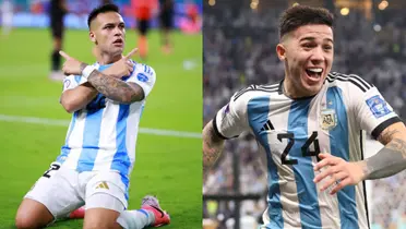 Lautaro Martínez y Enzo Fernández.