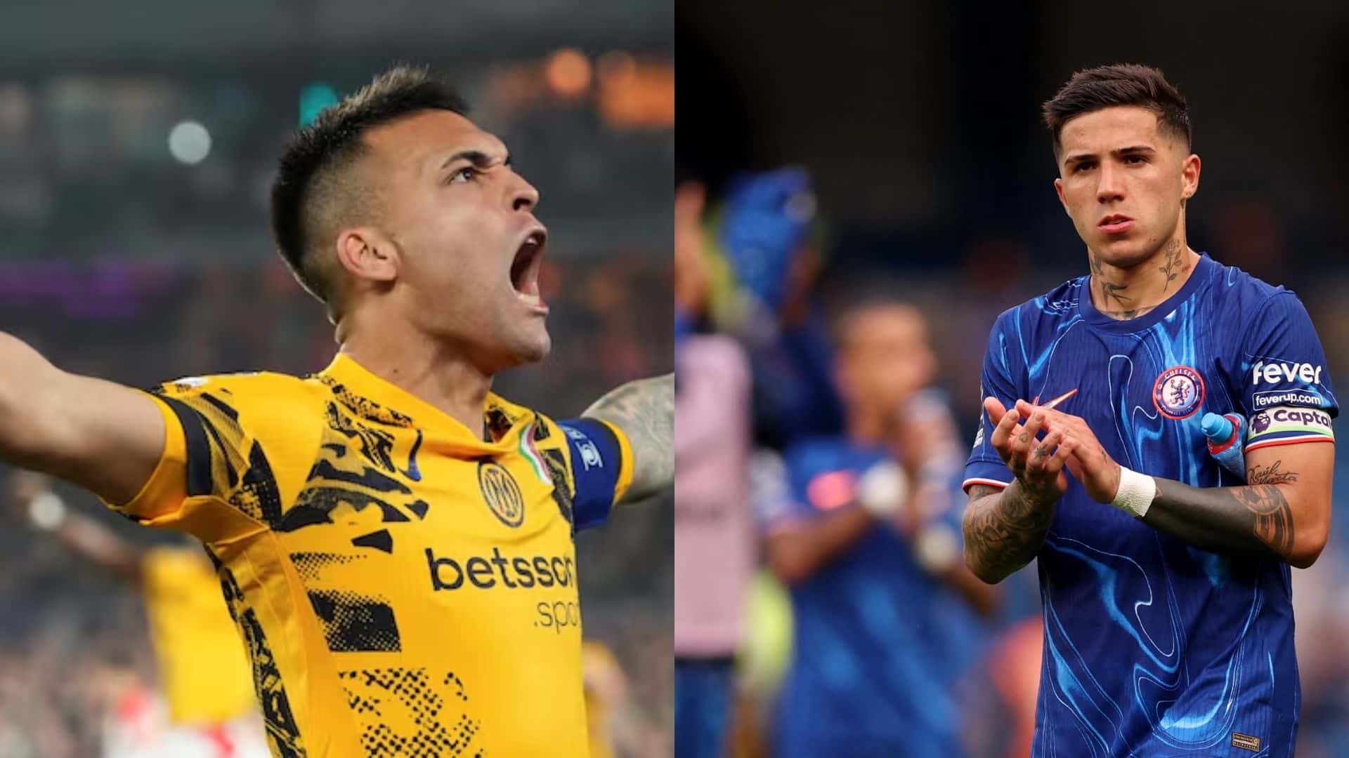 Lautaro Martínez y Enzo Fernández.