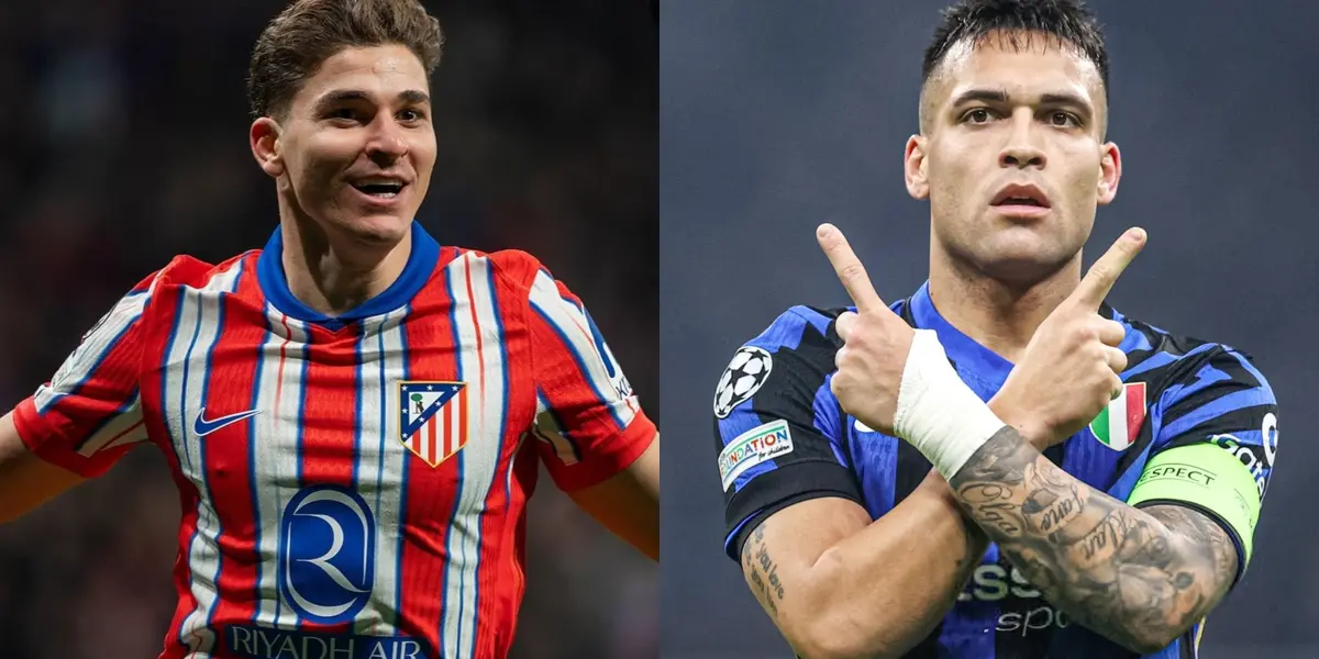 Lautaro Martínez y Julián Álvarez