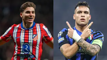 Lautaro Martínez y Julián Álvarez