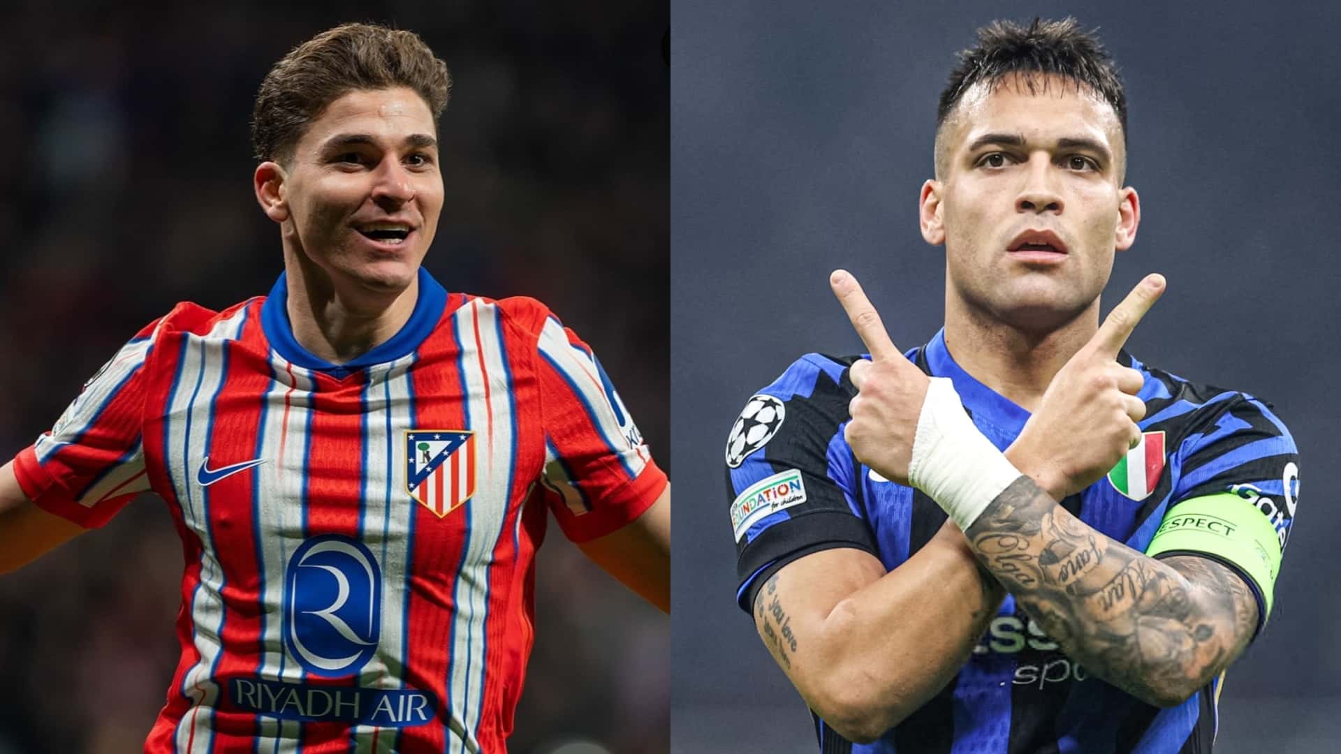 Lautaro Martínez y Julián Álvarez