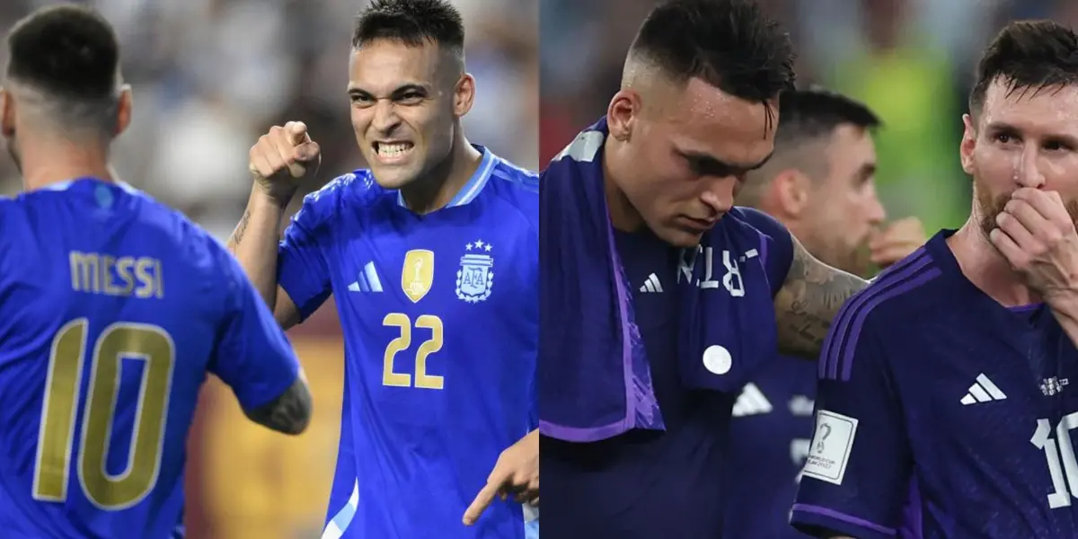 Lautaro Martínez y Lionel Messi.