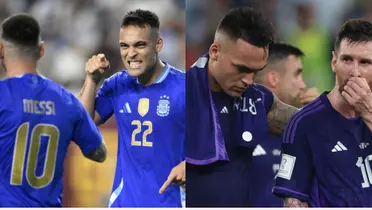 Lautaro Martínez y Lionel Messi.