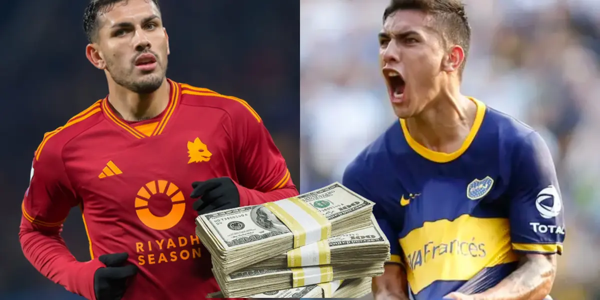 Leandro Paredes con las camisetas de Boca y Roma.