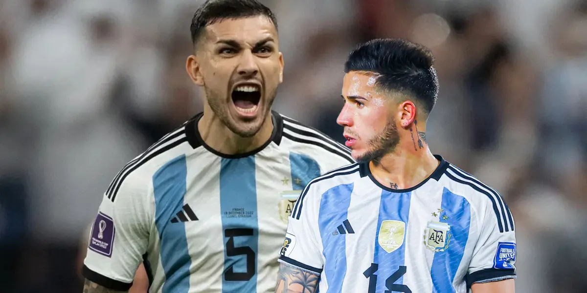 Leandro Paredes festeja con la camiseta de la Selección Argentina