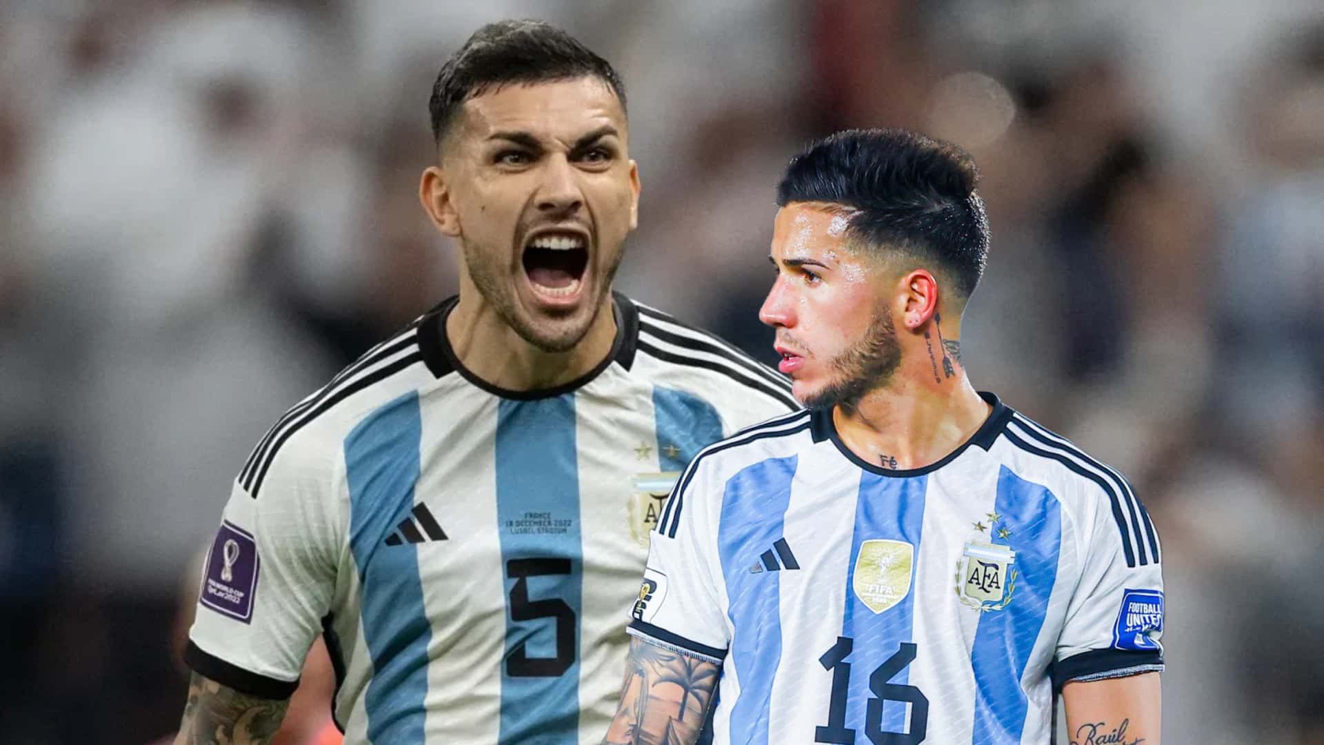 Leandro Paredes festeja con la camiseta de la Selección Argentina