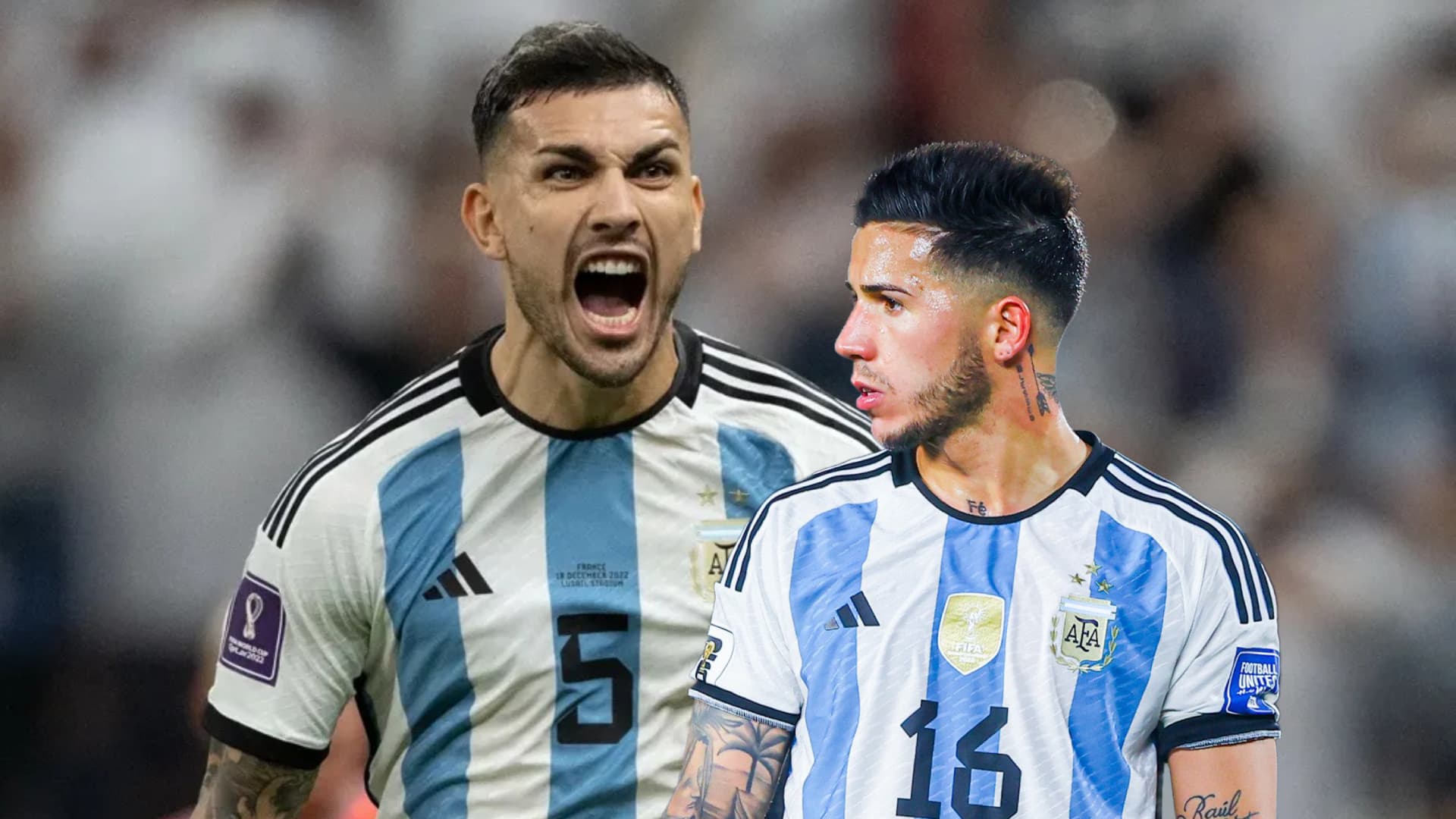 Leandro Paredes festeja con la camiseta de la Selección Argentina