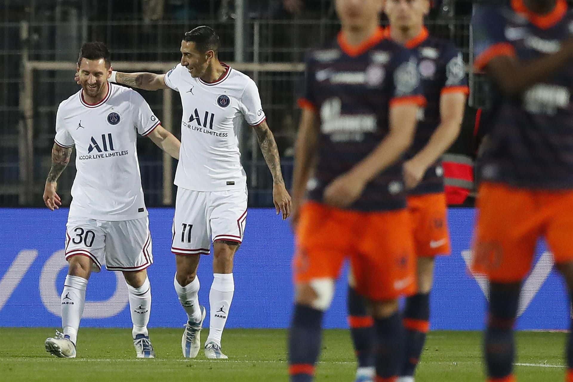 Leo marcó por duplicado y el Fideo se anotó con otro gol en el triunfo 4 a 0 del PSG en Montpellier. La conquista restante fue obra de Mbappé.