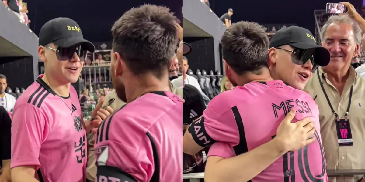 Leo Messi y su abrazo con Bizarrap.