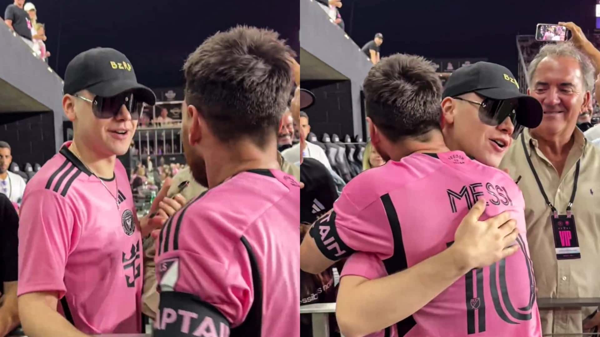 Leo Messi y su abrazo con Bizarrap.