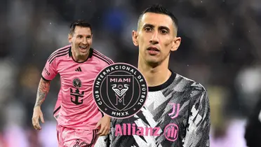 Lionel Messi, Ángel Di María y el escudo del Inter Miami