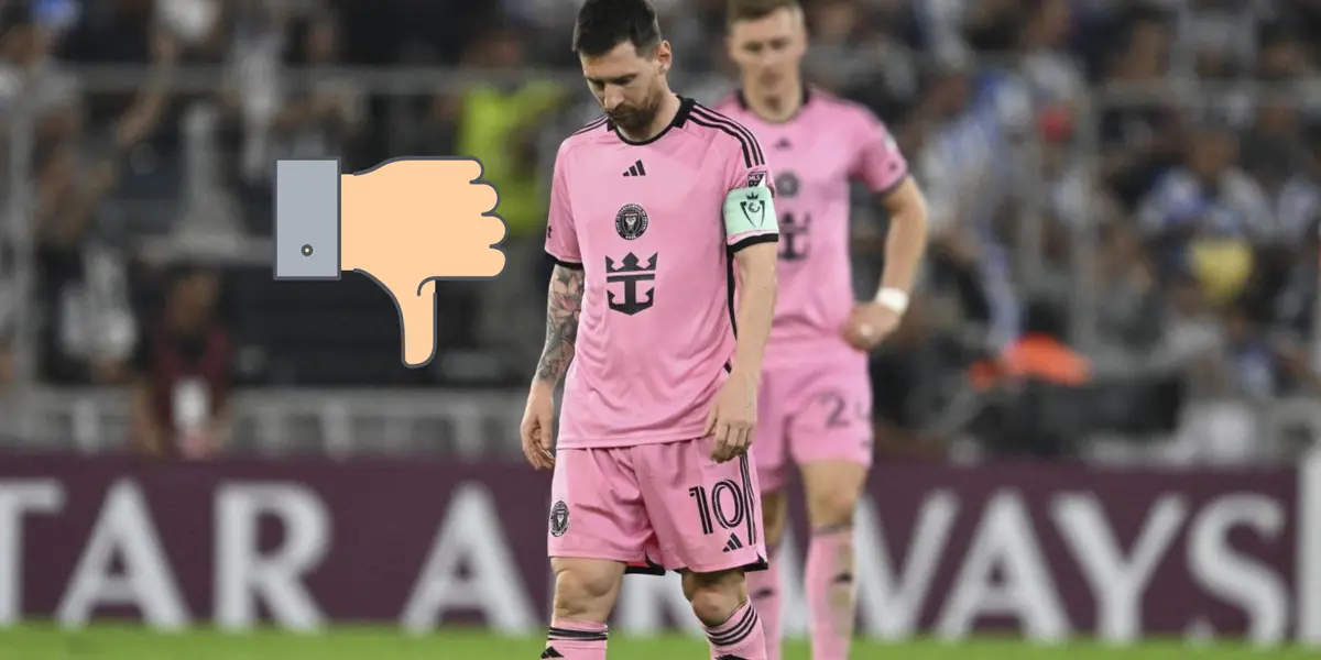 Lionel Messi cabizbajo con Inter Miami