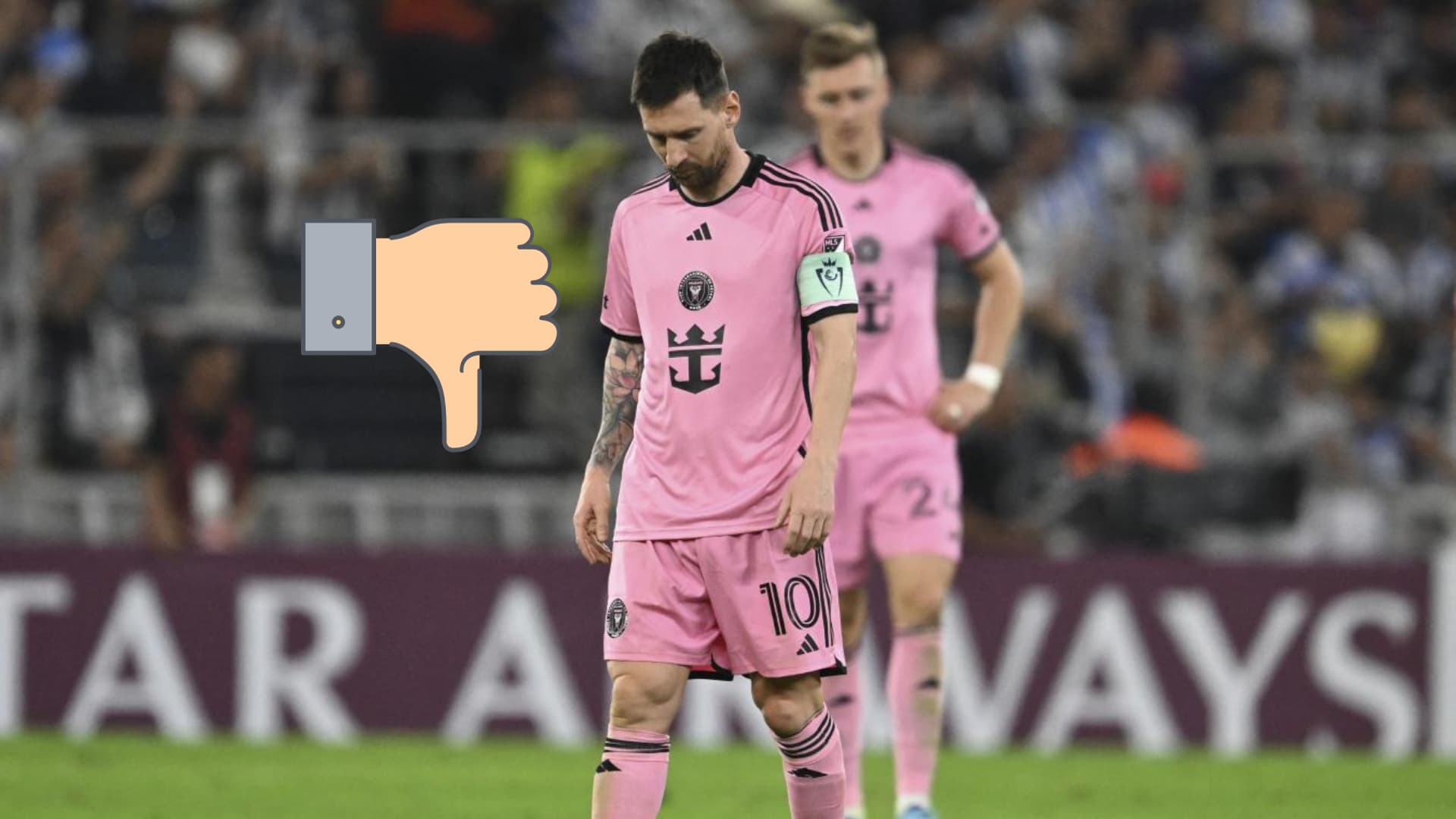Lionel Messi cabizbajo con Inter Miami