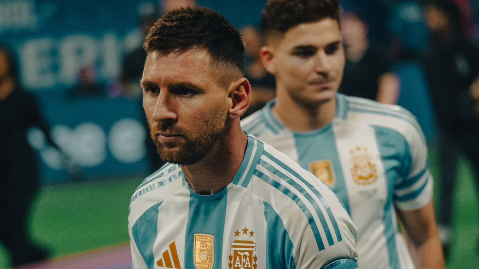 Lionel Messi con la camiseta de Argentina.