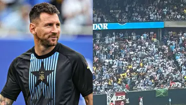 Lionel Messi con la remera de la selección antes de jugar vs Ecuador.