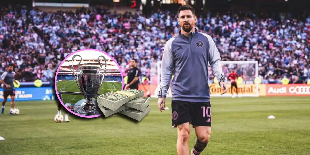 Lionel Messi en la previa de un partido con Inter Miami.