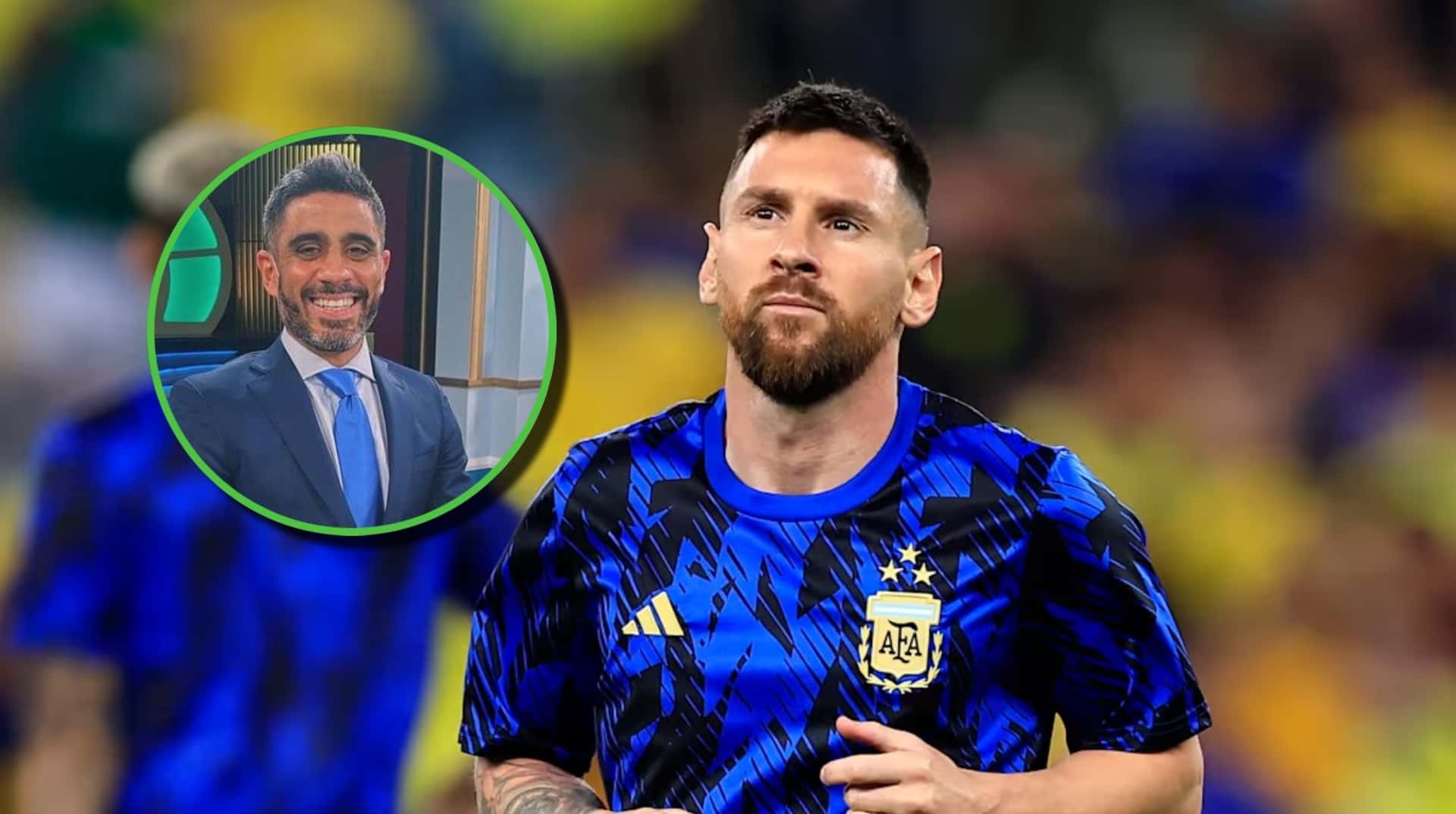 Lionel Messi en la previa de un partido de Argentina.