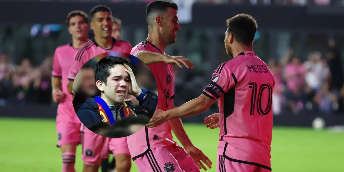 Lionel Messi festeja junto a Sergio Busquets en Inter Miami