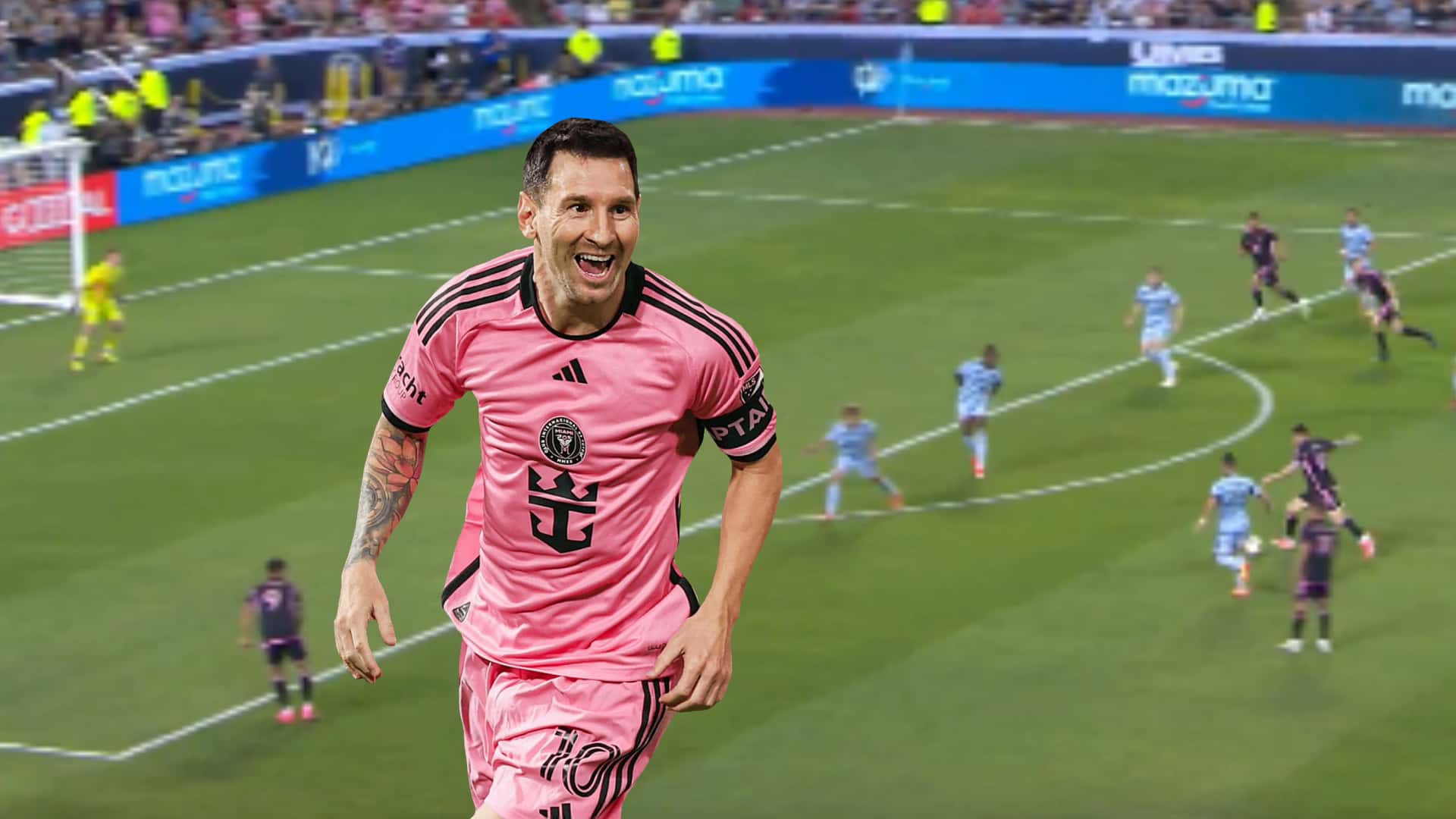 Lionel Messi festeja un gol con Inter Miami