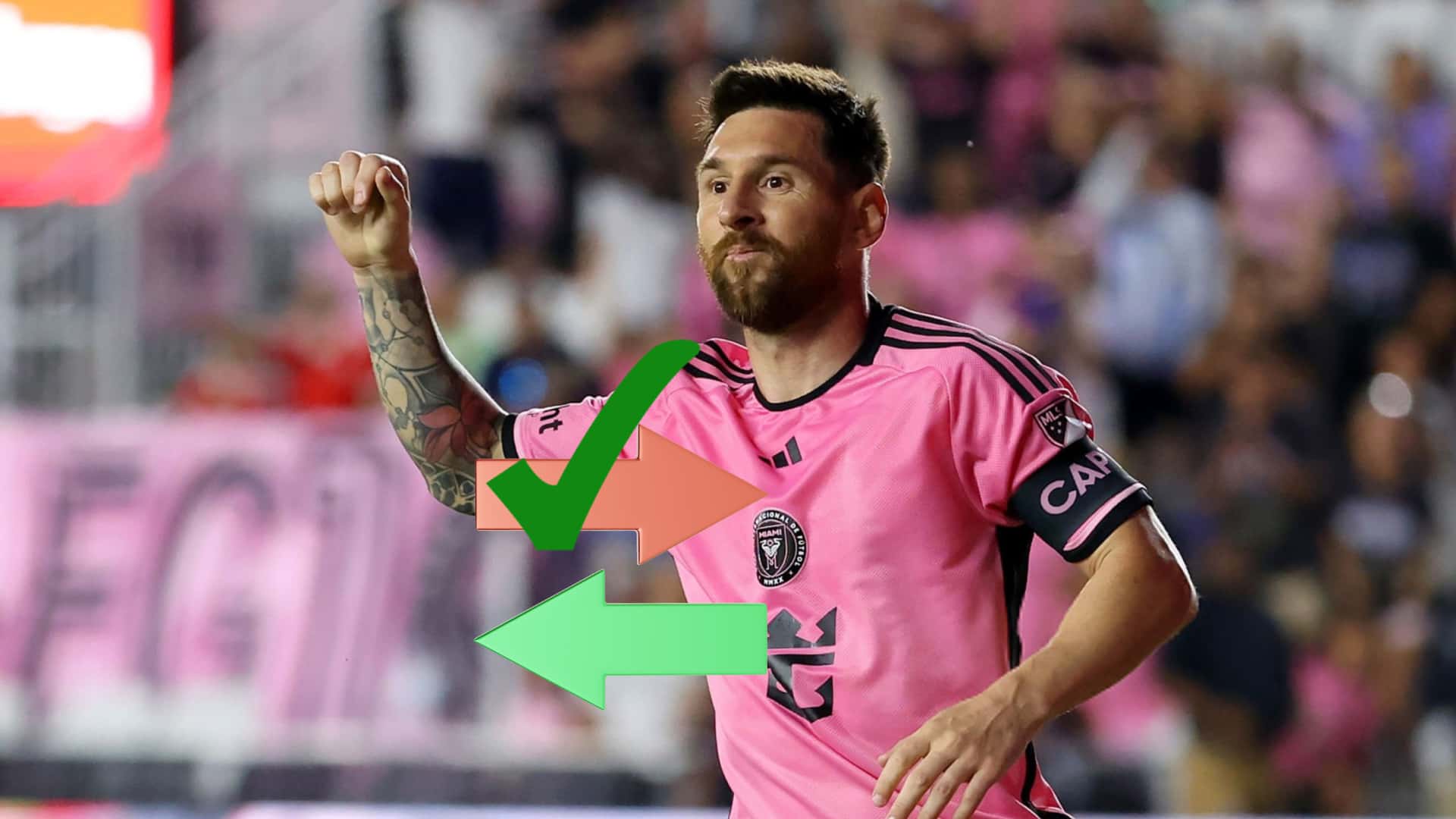 Lionel Messi festejando con la camiseta del Inter Miami