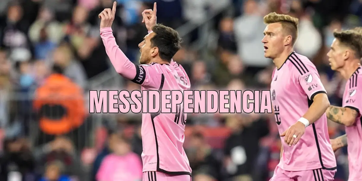 Lionel Messi festejando un gol con Inter Miami