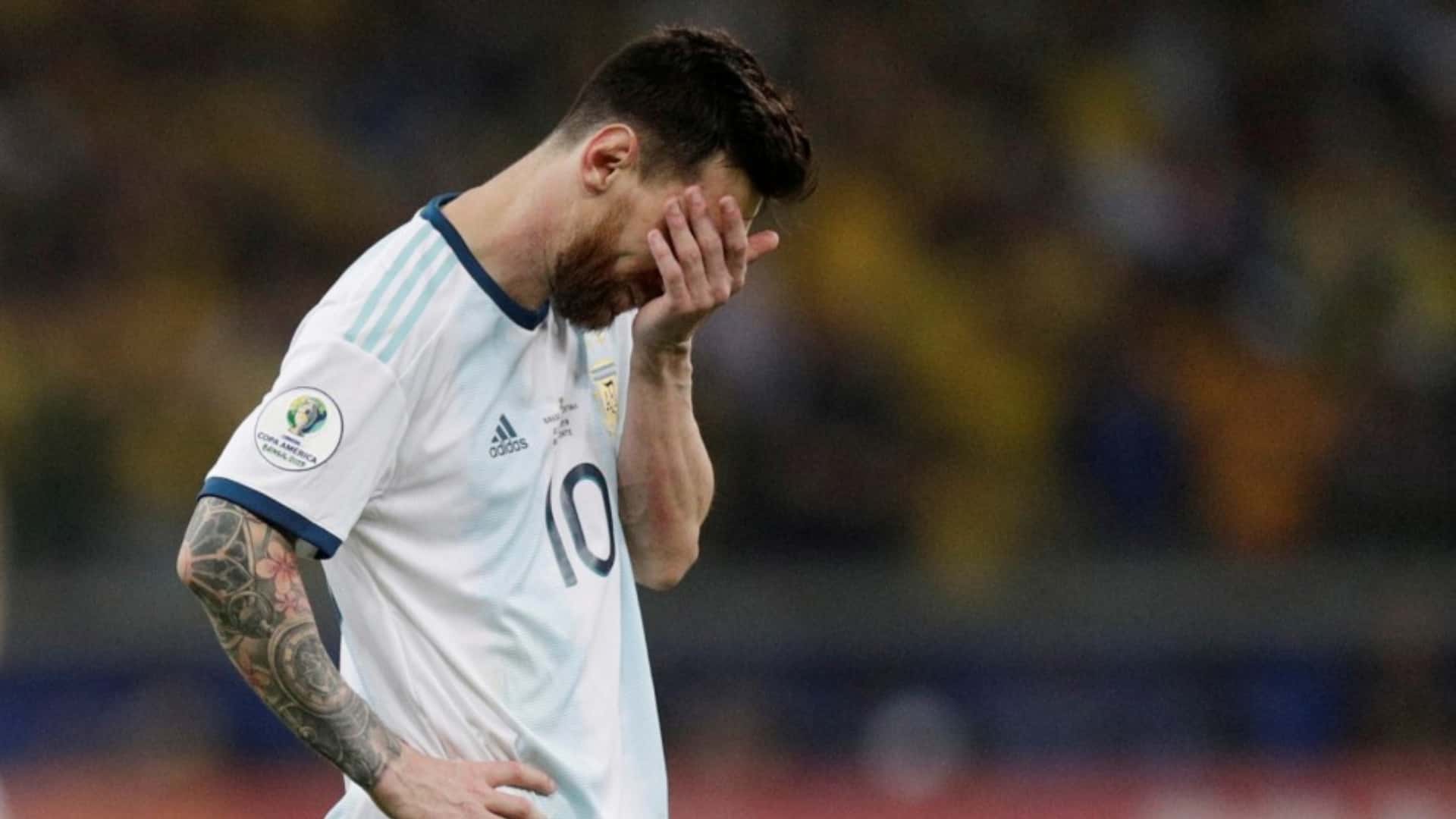 Lionel Messi frustrado en la Selección Argentina