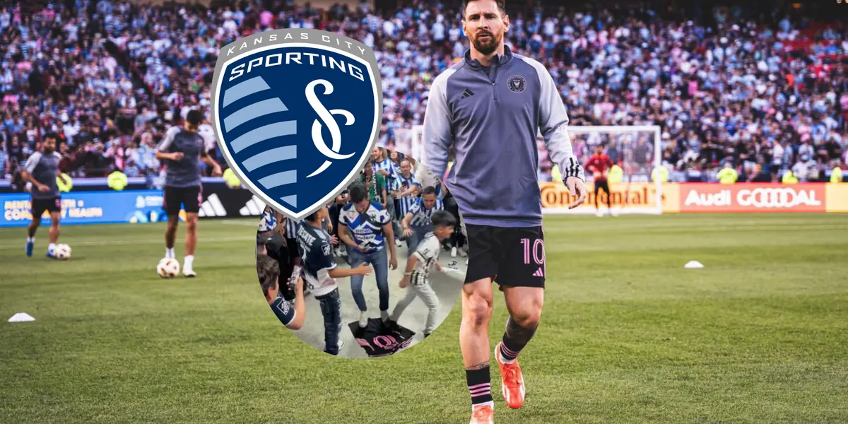 Lionel Messi haciendo el precalentamiento con Inter Miami