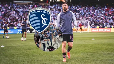 Lionel Messi haciendo el precalentamiento con Inter Miami