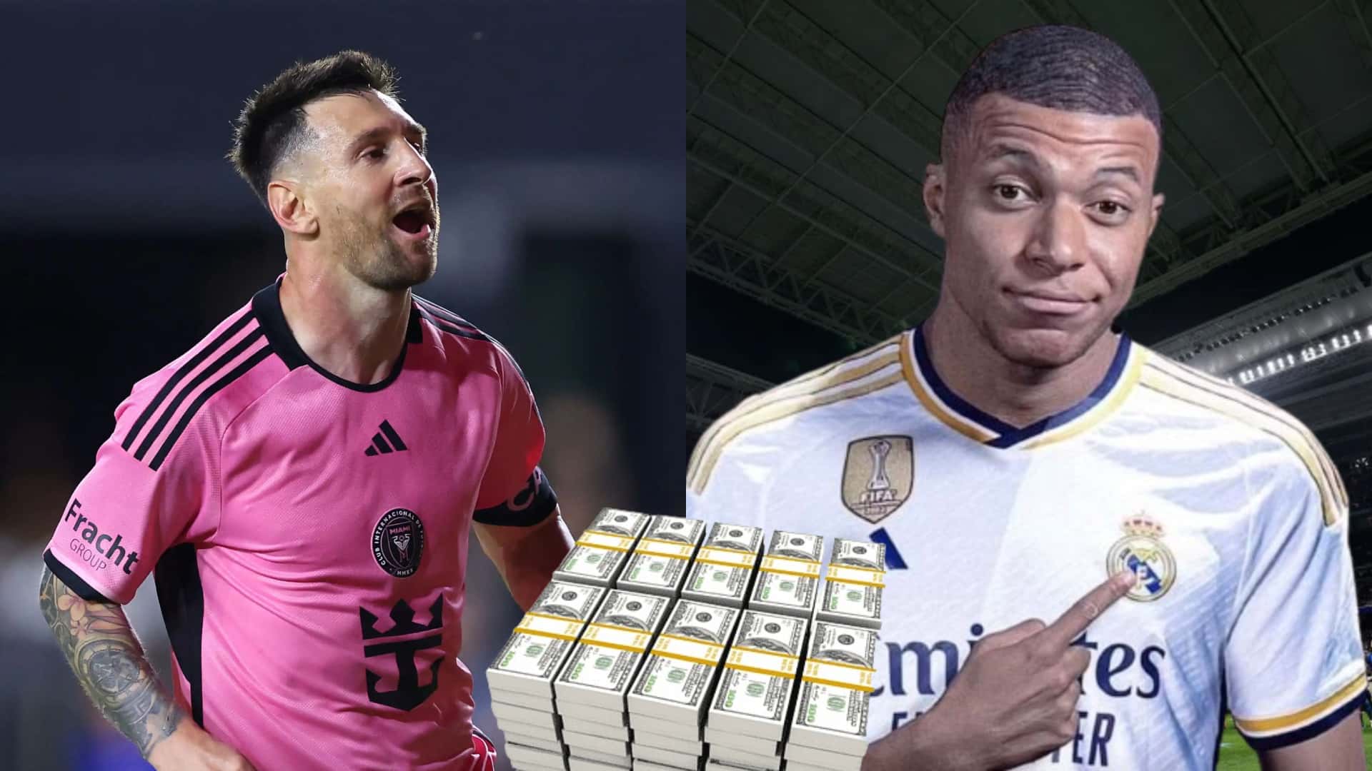 Lionel Messi (Inter Miami) y Kylian Mbappé (Real Madrid -edición-).