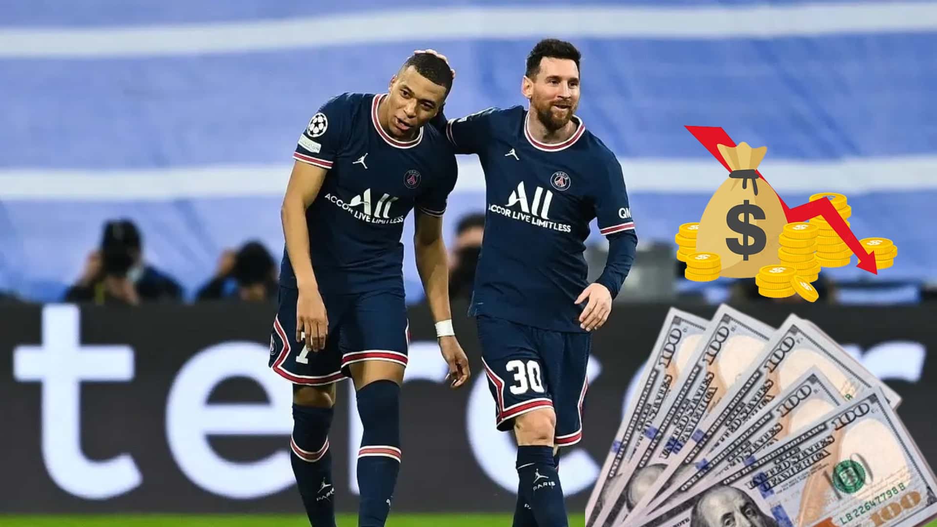 Lionel Messi junto a Kylian Mbappé en su etapa en el PSG (2022).