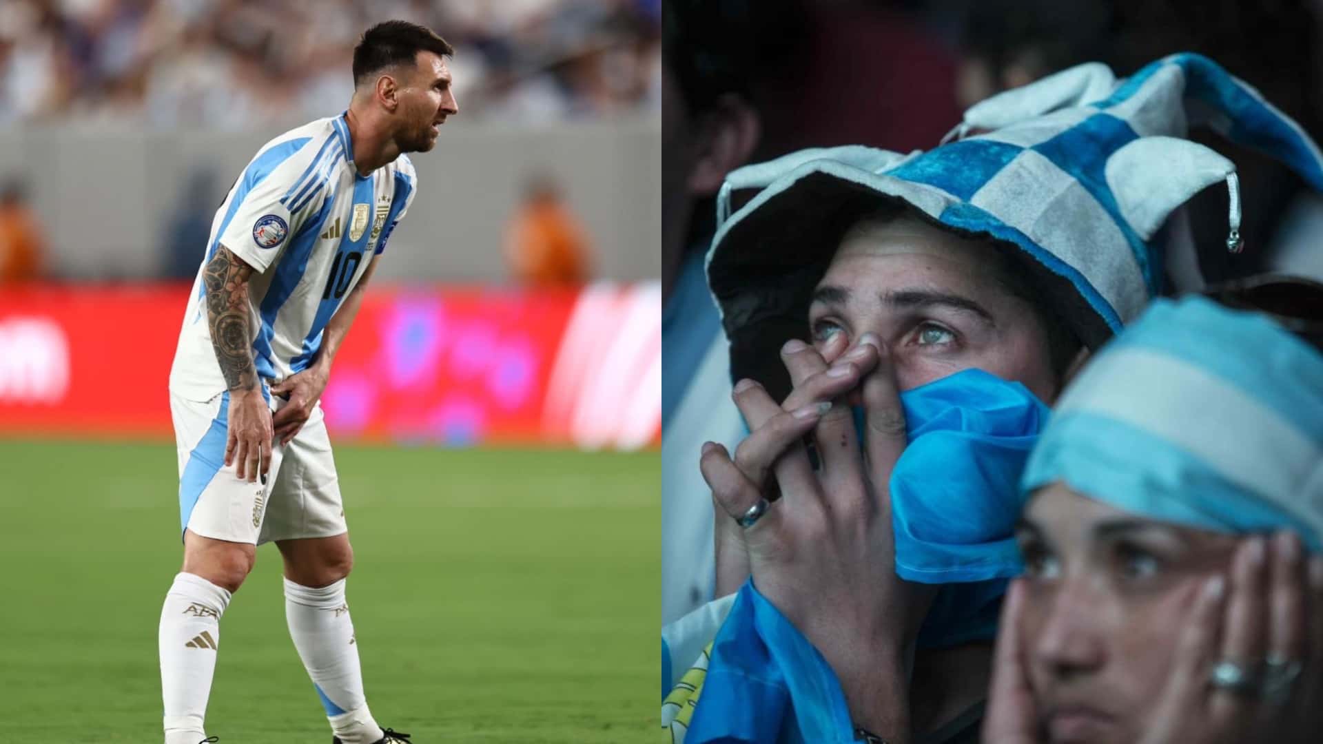 Lionel Messi se toma el aductor derecho.