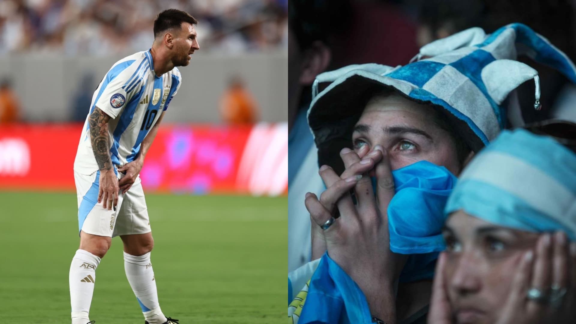 Lionel Messi se toma el aductor derecho.