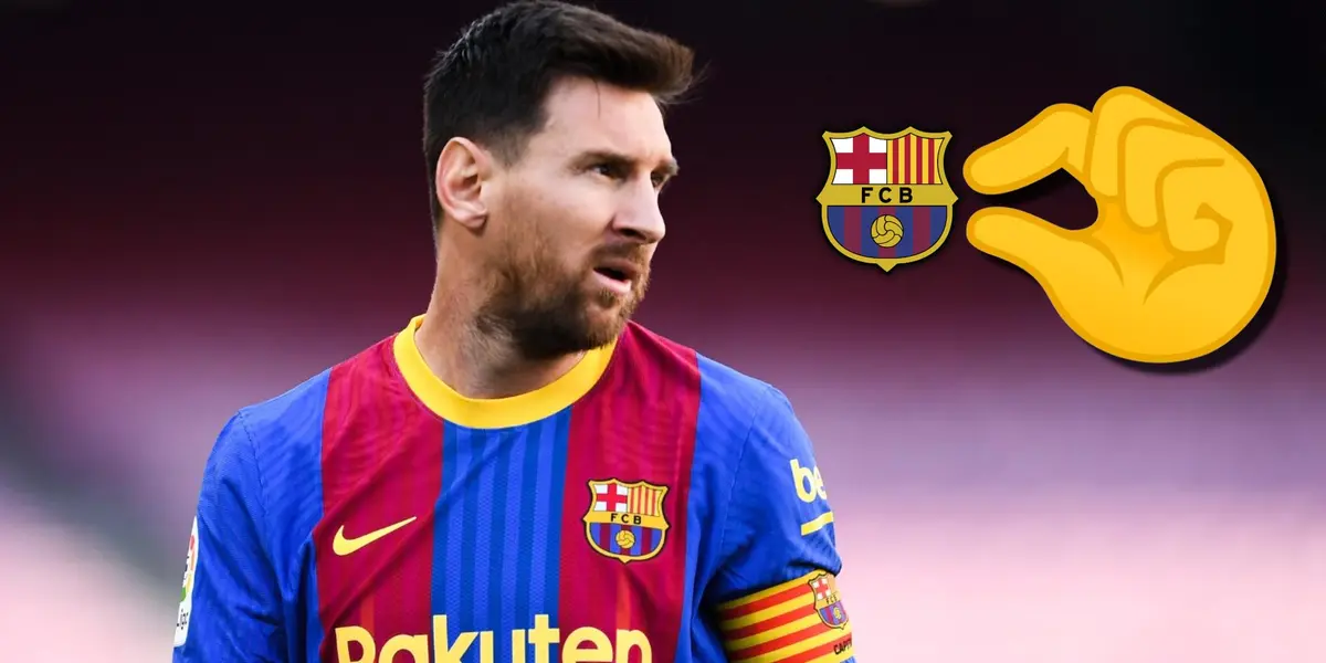 Lionel Messi vistiendo la camiseta de FC Barcelona en 2021.