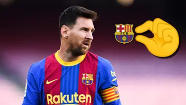 Lionel Messi vistiendo la camiseta de FC Barcelona en 2021.