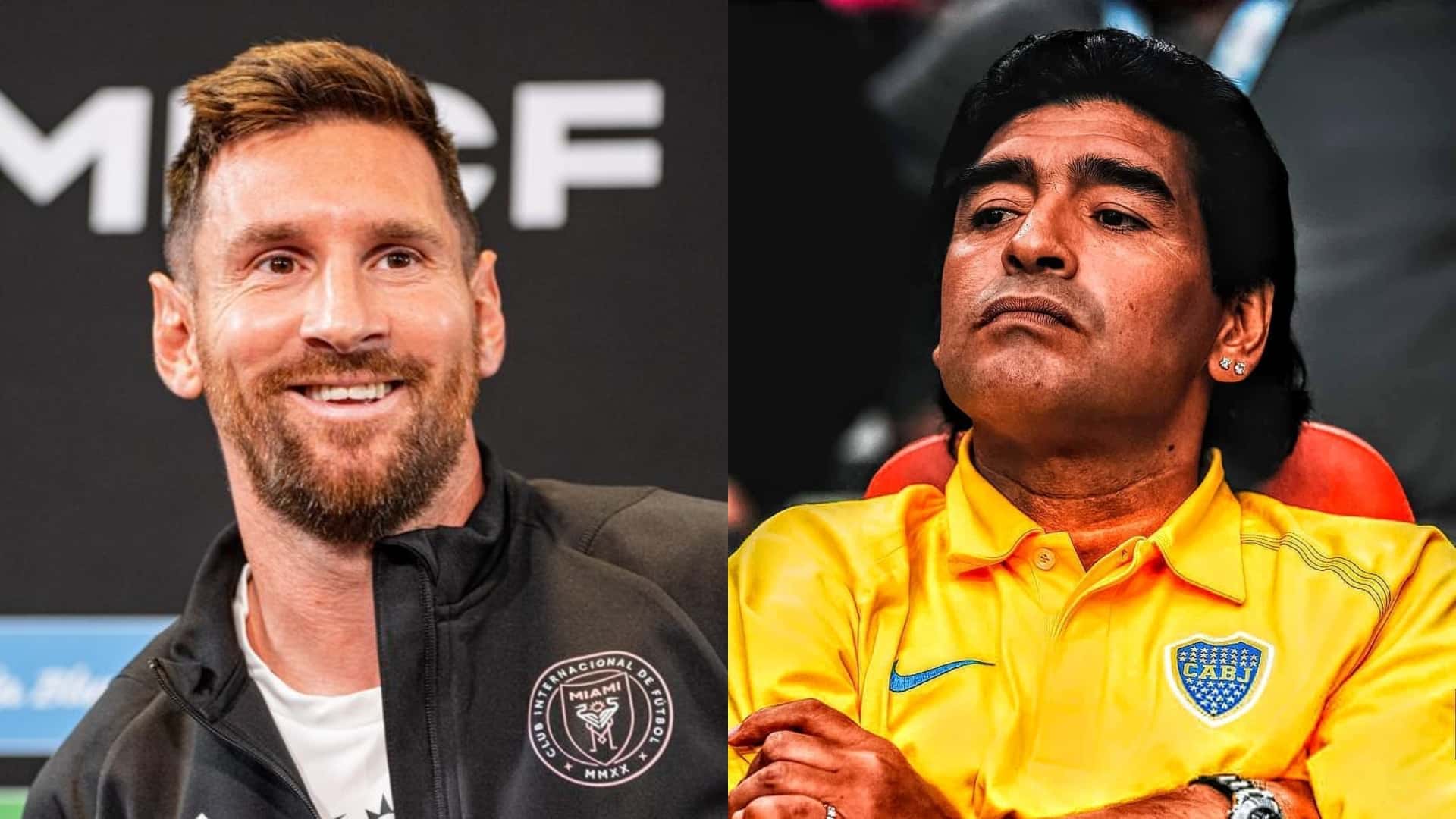 Lionel Messi y Diego Armando Maradona.