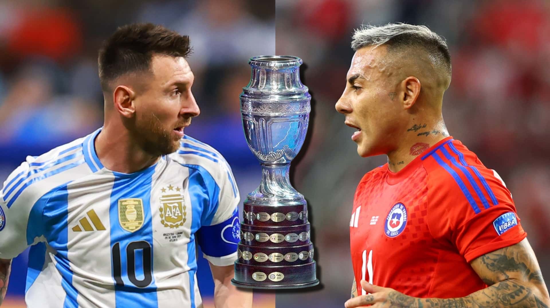 Lionel Messi y Eduardo Vargas en sus selecciones.