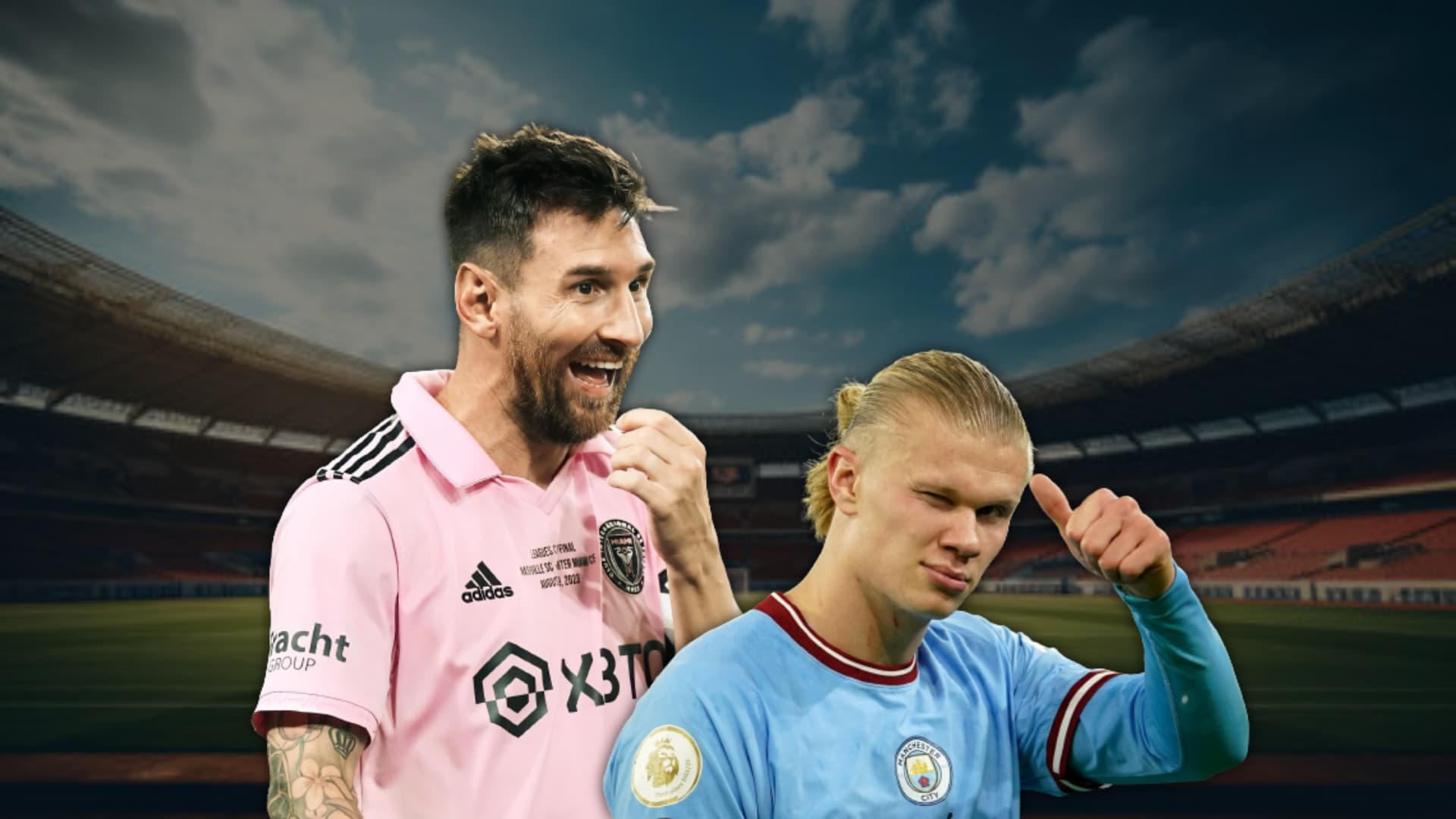 Lionel Messi y Erling Haaland.