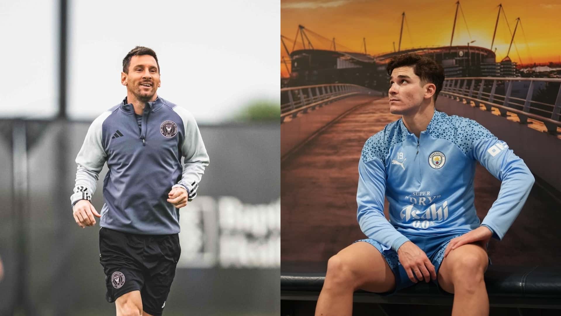 Lionel Messi y Julián Álvarez.