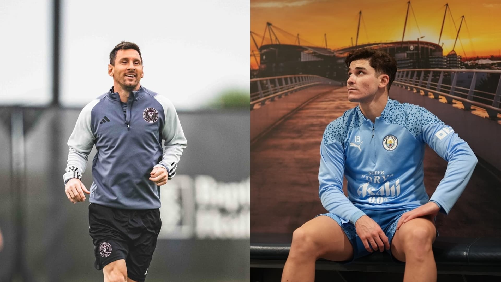 Lionel Messi y Julián Álvarez.