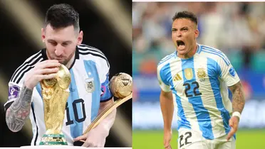 Lionel Messi y Lautaro Martínez.