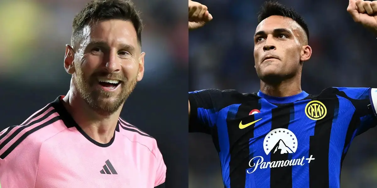 Lionel Messi y Lautaro Martínez.