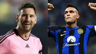Lionel Messi y Lautaro Martínez.