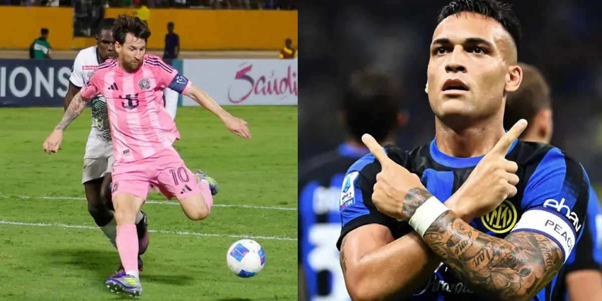 Lionel Messi y Lautaro Martínez.